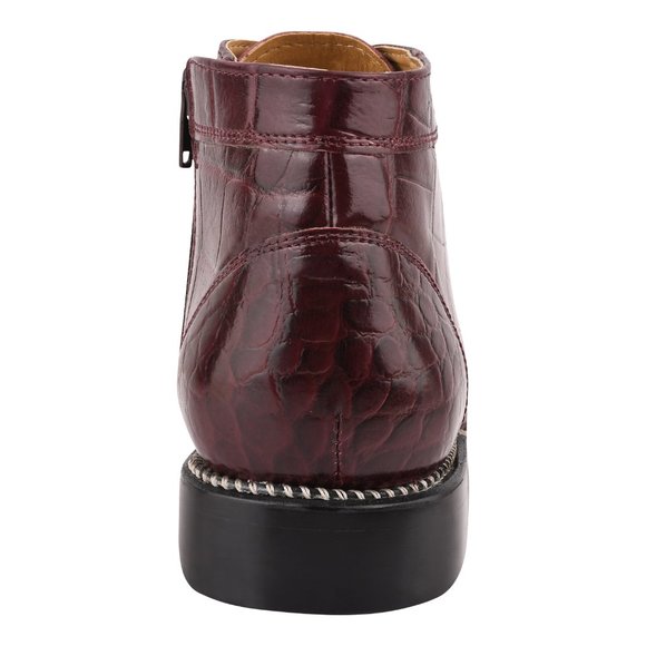 LIBERTYZENO Burgundy Genuine Leather Lace-Up Boots - Picture 8 of 9